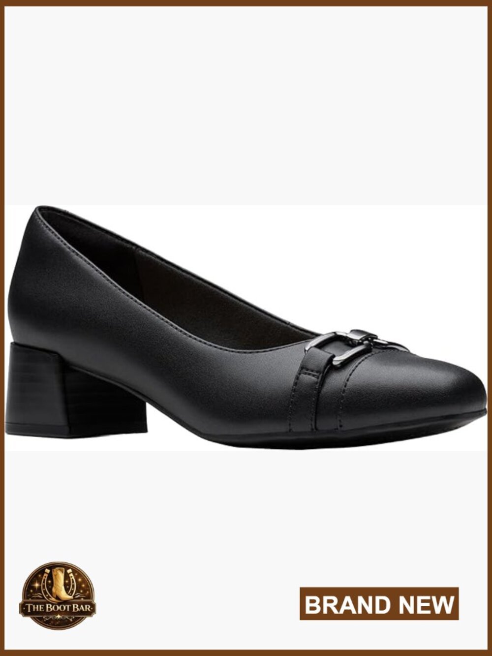 Versatile everyday leather pump with block heel and square toe, soft and